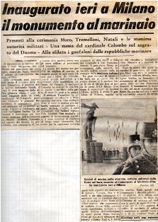 Inaugurazione del monumento al Marinaio. Presenti Moro Tremelloni Natali. 